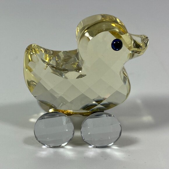 RARE Swarovski Crystal Lucy The Duck Rolling On Wheels Yellow #657107 Retired - Picture 4 of 10